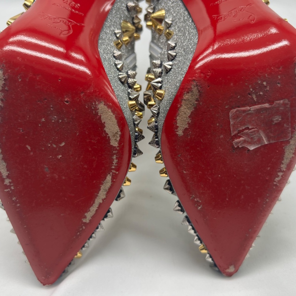 Christian Louboutin SO Full Kate 100 Calf Glitter Specchio H Boots Heels - Picture 8 of 14